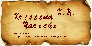 Kristina Maricki vizit kartica